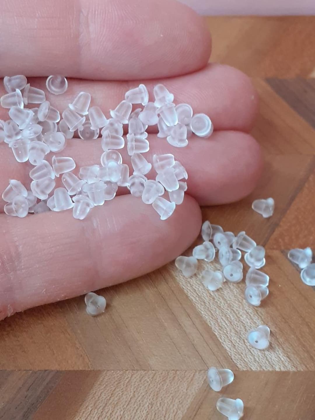 50/100x Plastic Ear Nuts, Earring Backs, Clear. Basic Ear Nuts ...