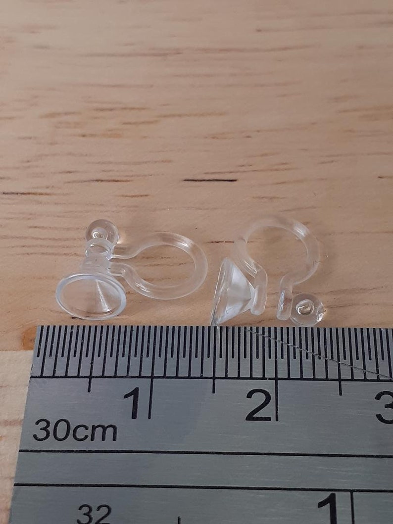 Plastic Clipon Earring Findings for Nonpierced Ears Clear Etsy