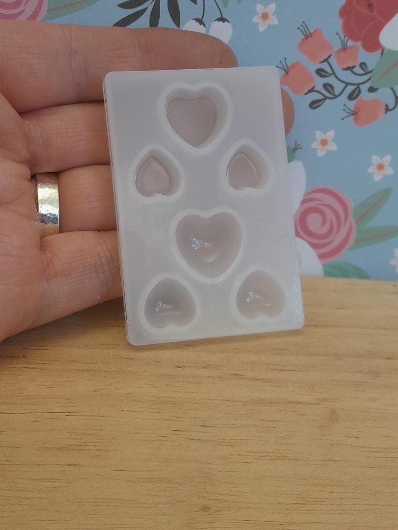 14 Heart Molds, Resin Tool, Domed Heart, Flat Heart, 34mm to 5mm Molds,  Jewelry Mold, Resin Mold, Polymer Clay Mold, Resin Jewelry, UK Shop 