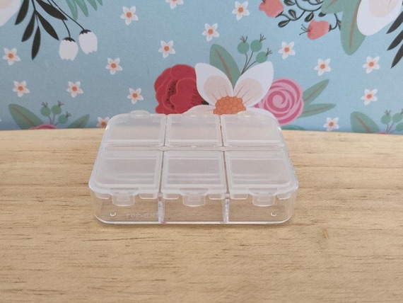 1pcs/2pcs Rectangle Plastic Bead Containers, Flip Top Bead Storage