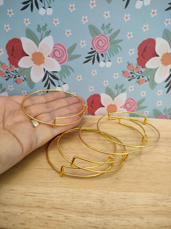 5 x adjustable Gold Colour Bangles Adjustable Bangles for jewellery making. Etsy