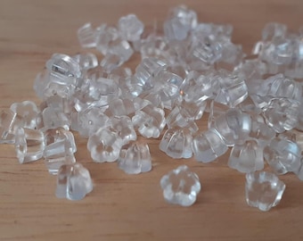 Plastic Ear Nuts, Earring Backs, Large flower shape ear nuts, large Ear Backs 50/100pcs