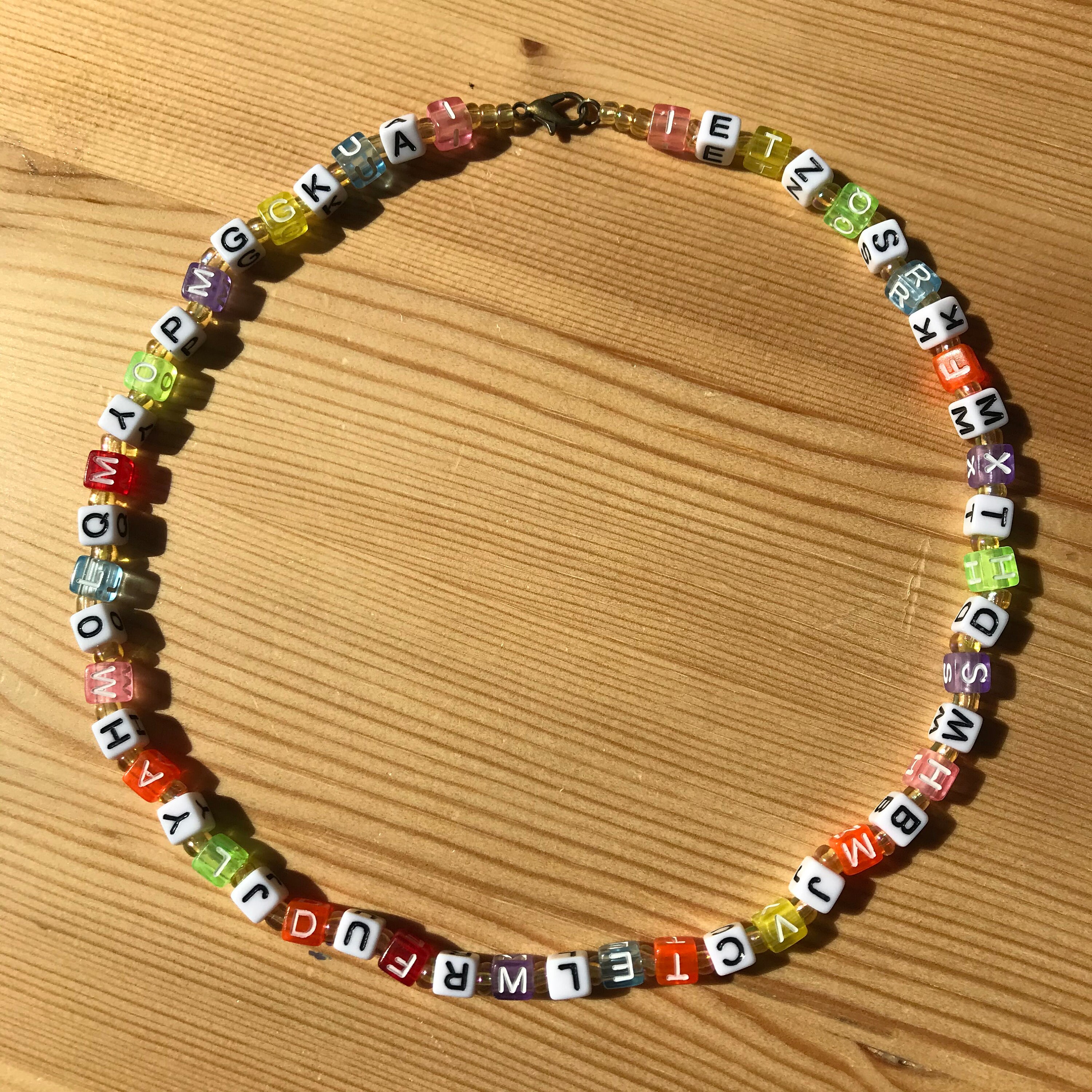 Mismatched fun letter beaded necklace Etsy