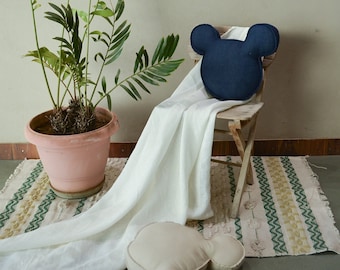 Almohada de lino inspirada en Mickey Mouse para niños