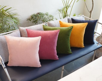 Cotton Velvet Cushion Cover, Cotton Velvet Throw Pillow, 100% Cotton velvet pillowcase