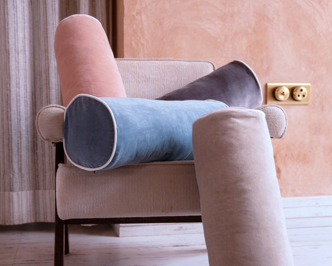 Long Velvet Bolster Pillow Cover Round Bolster Cushion Cover Etsy