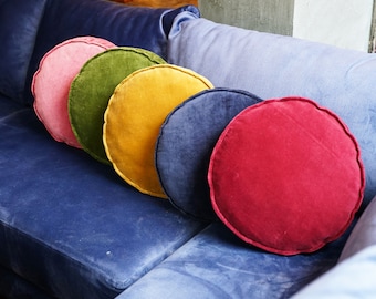 Coussin de chaise rond en velours de coton rond pour chaise Coussin de sol rond Coussin d'extérieur rond en osier