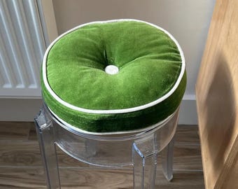 Cotton Velvet round chair pad Cushion, Round seat pad for chair, Round Floor Cushion, Round outdoor cushion (10",14",16",18",20",22",24")