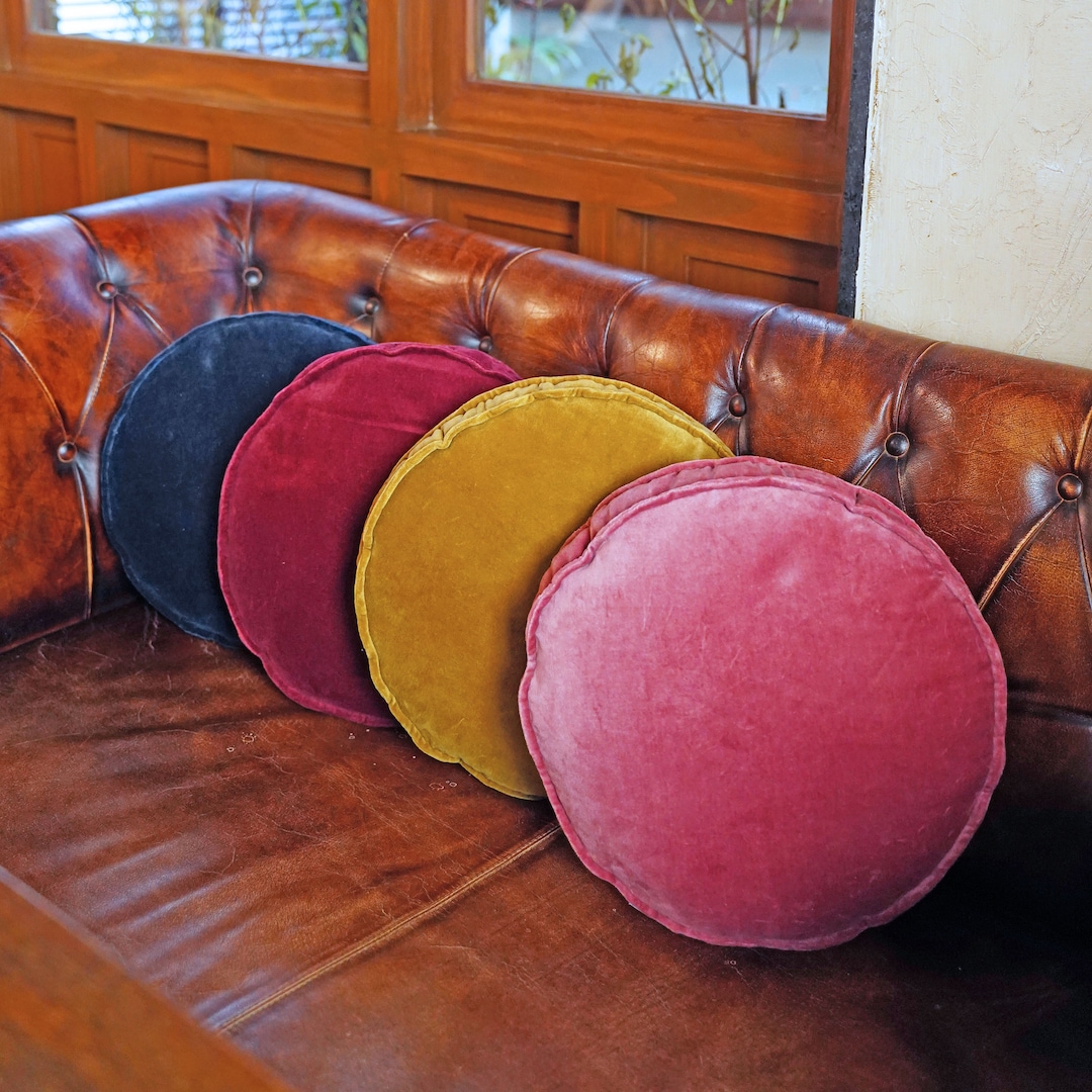 Cotton Velvet Round Chair Pad Cushion Round Seat Pad for Chair Round