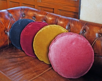 Coussin de chaise rond en velours de coton rond pour chaise Coussin de sol rond Coussin d'extérieur rond en osier