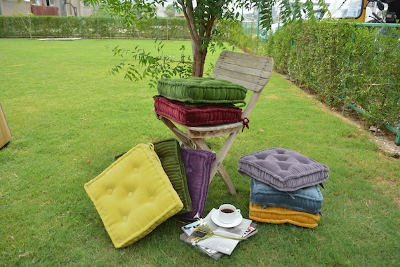 Velvet Square Chair Pad Cushion Velvet Seat Cushion With Tie Bench Cushion Chair Cushion Square Outdoor Seat Pad Etsy UK
