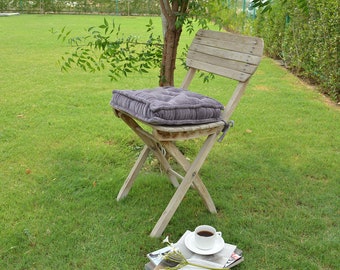 Light grey velvet window seat cushion, velvet seat cushion with tie, bench Cushion, chair cushion, floor cushion