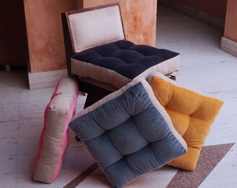 Velvet Linen Dining chair bench cushion, custom chair cushion, custom bench cushion, kitchen chair pads, dine bench cushion