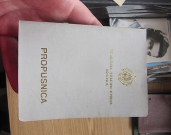 Border passport, only between Yugoslavia and Hungary Prpusnica