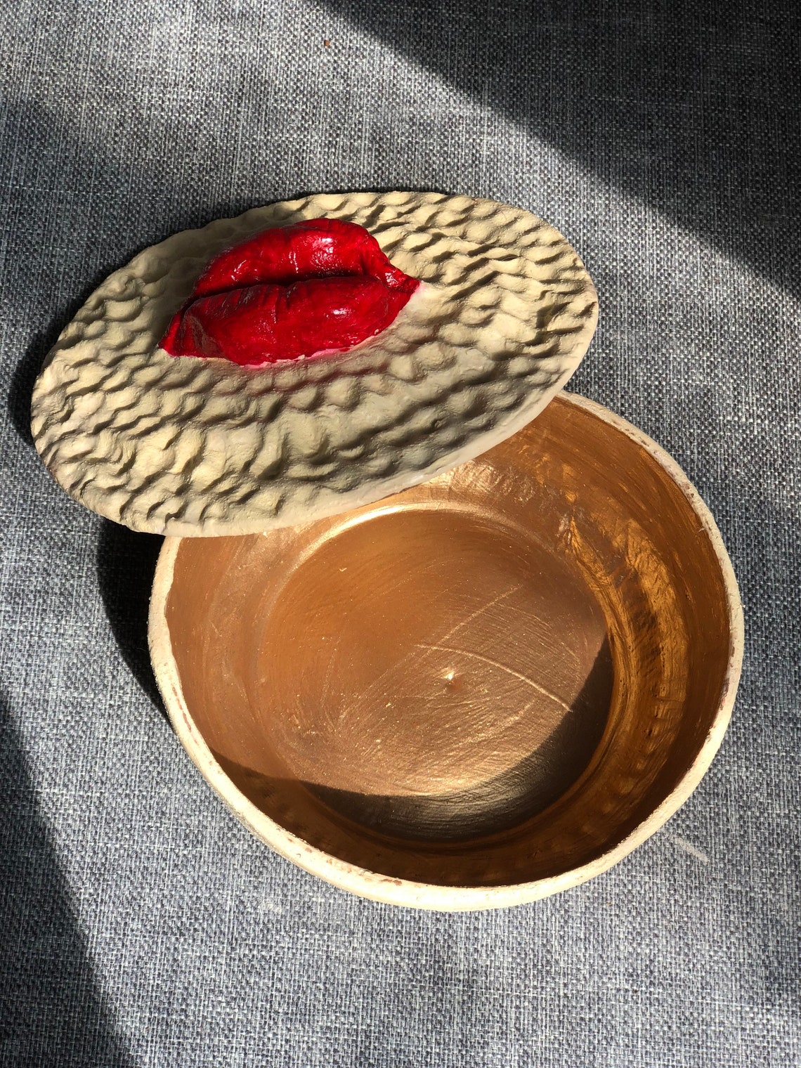 Jewellery Dish red lips set Kiss it Better Decorative dishes Etsy