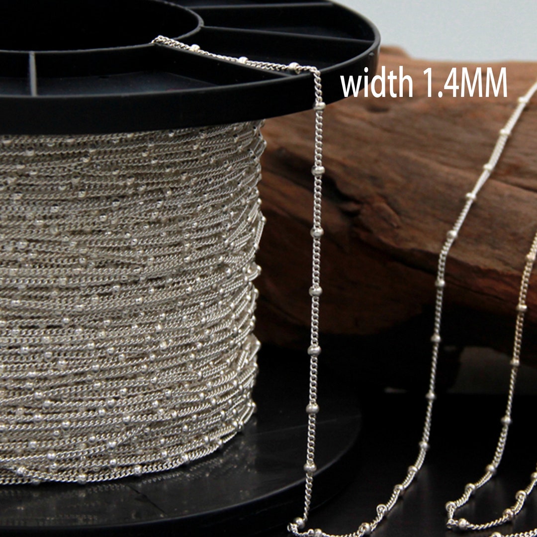 33 Feet Stainless Steel Jewelry Chains for Jewelry Making Silver Chain Roll