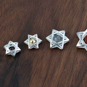 Sterling Silver Star of David Bead Frames, Hexagram Bead, Hebrew Star Bead, Jewish Star Bead, Bracelet Spacer, 2.9mm 3.7/4.9/5.7/7.1mm 7.9mm