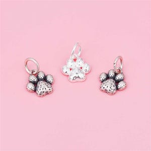 Sterling Silver Paw Charm Pendant,s925 Silver Cat Paw Charm For Jewelry Making Supplies,Dog Paw Charm,Bracelet Charm,Pet Charm,Animals Charm