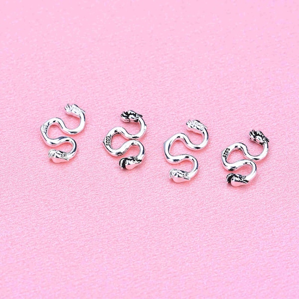 Sterling Silver Dragon Head M Clasps, s925 Silver Hook Clasp For Jewelry Making Supplies, Bracelet Hook W Clasp Connector