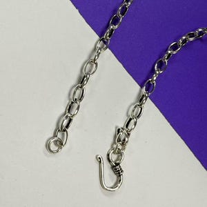 Sterling Silver Oval Rolo Chain,S925 Silver Oval Chain With S Clasp, Finished Chain,Rolo Necklace Chain 4mm 5mm 6mm 18 20 22 24 26 28 Inches
