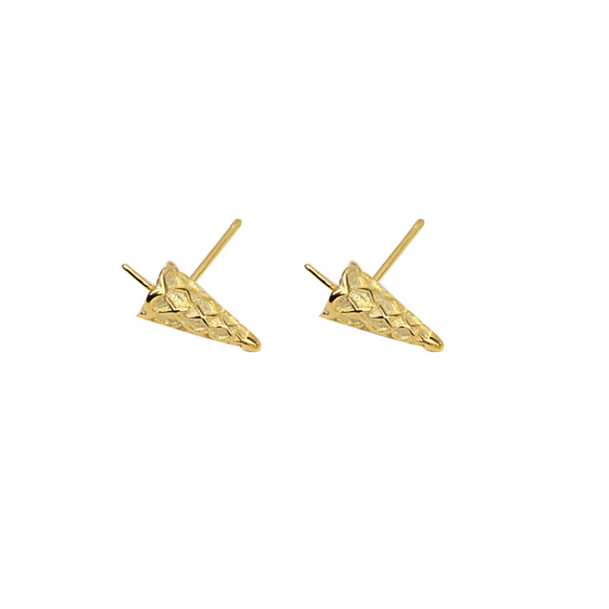 Earcuff a perno tondo di tendenza con cristalli in Argento Sterling 925