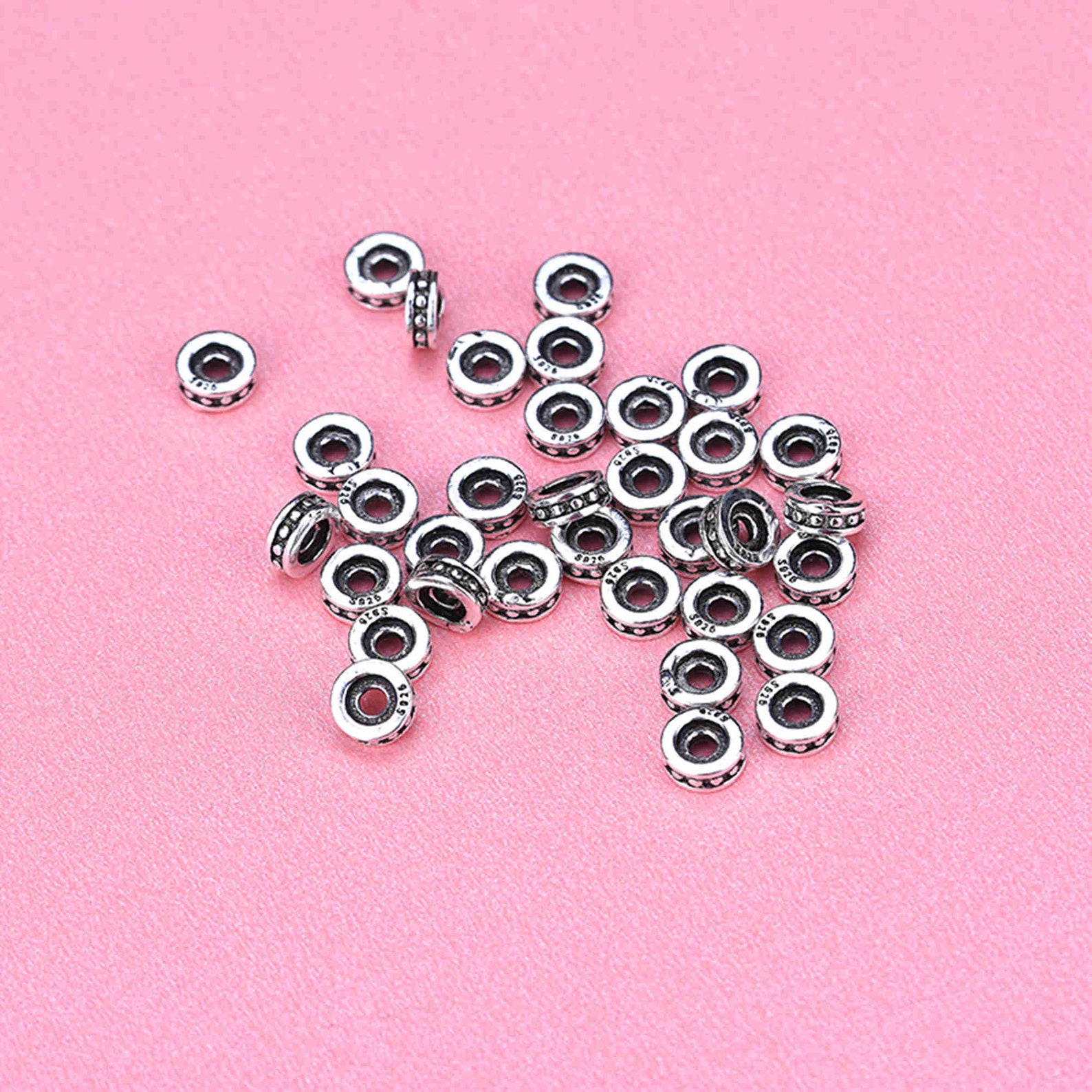 Sterling Silver Beads Sterling Silver Wheel Beads S925 Etsy