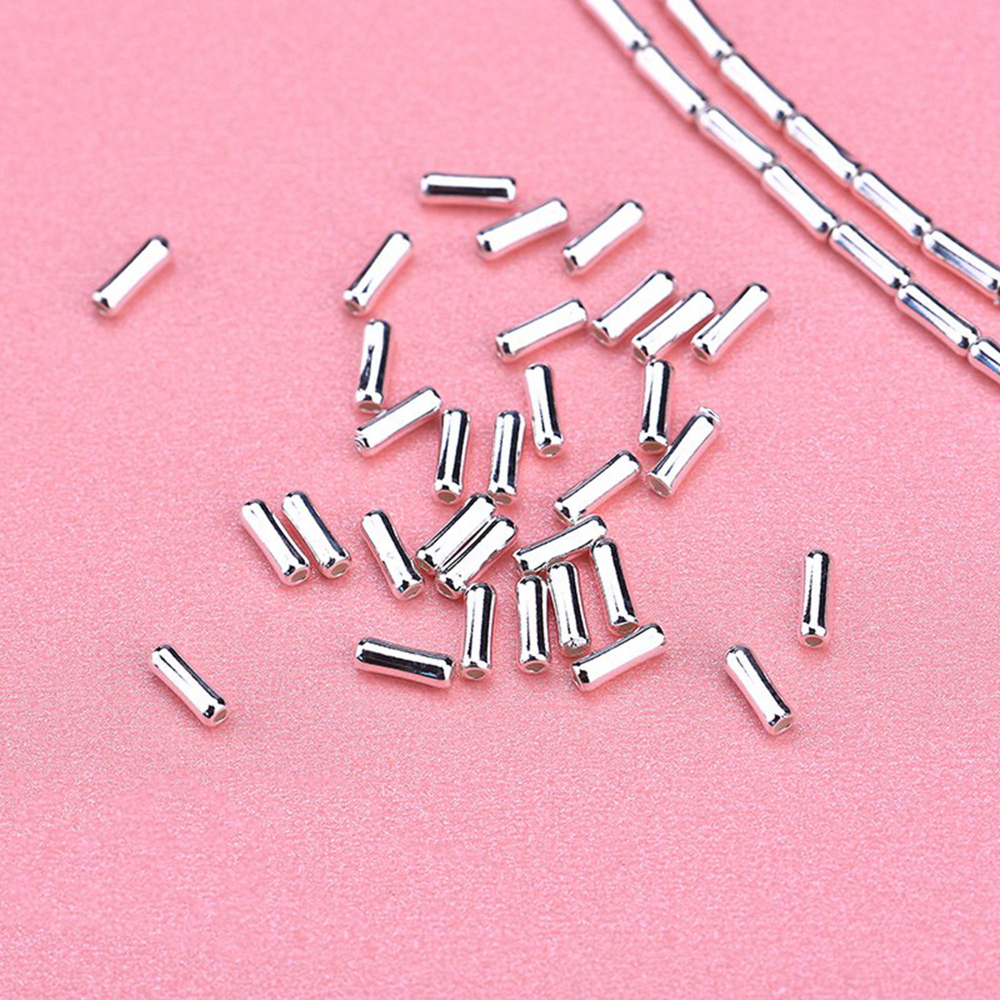 10/100pcs Sterling Silver Beads Sterling Silver Tube Beads Etsy