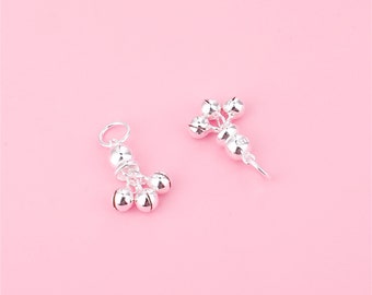 Sterlingzilveren belhanger, s925 zilveren jingle bell-armband, bel met geluidketting, kerstbelsieraden, belbedel