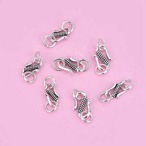 Sterling Silver S Clasps, s925 Silver Hook Clasp With Ring For Jewelry Making Supplies, Bracelet Hook Clasp Connector Ring