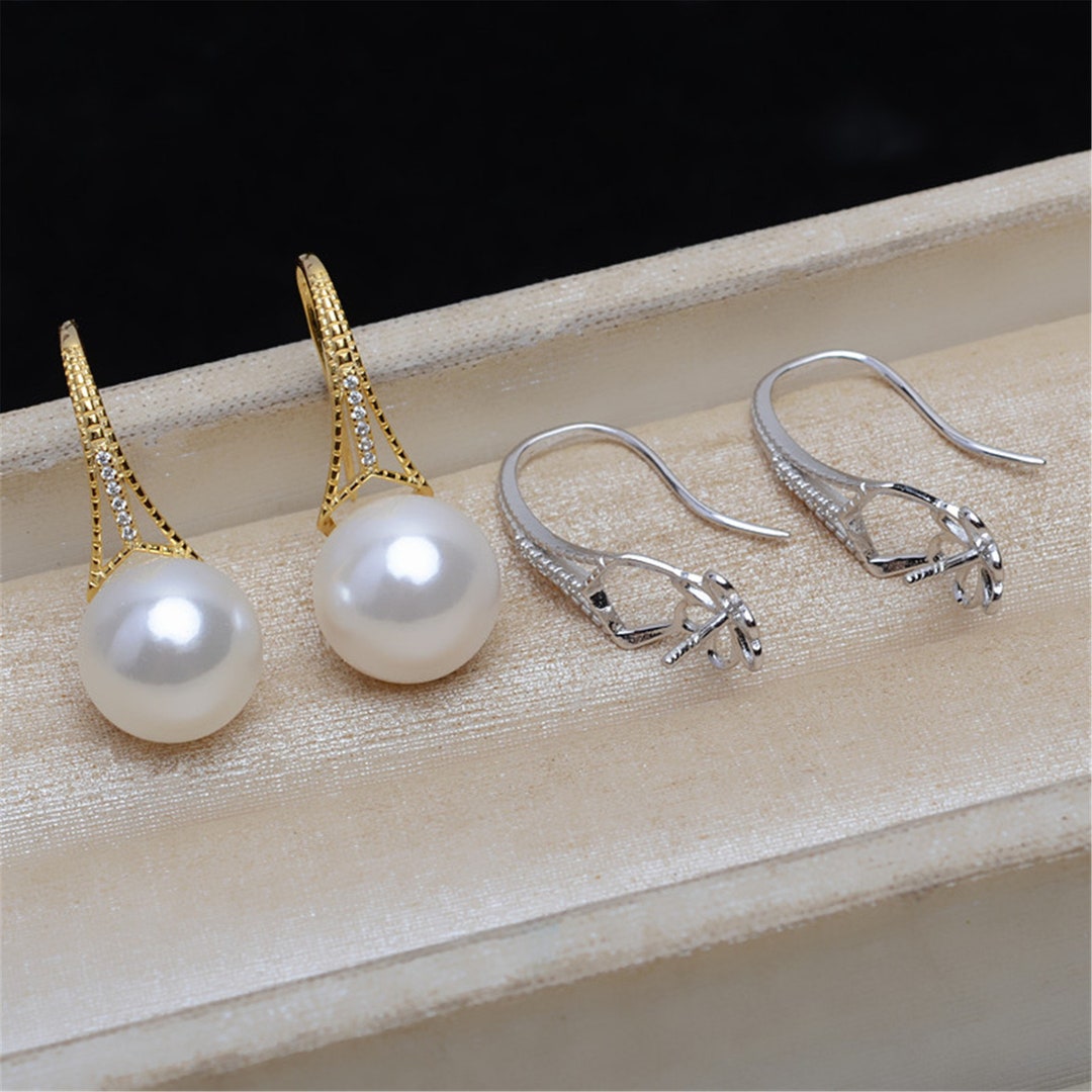 Sterling Silver Earring Settings, CZ High Heels Shoe Hook Earrings