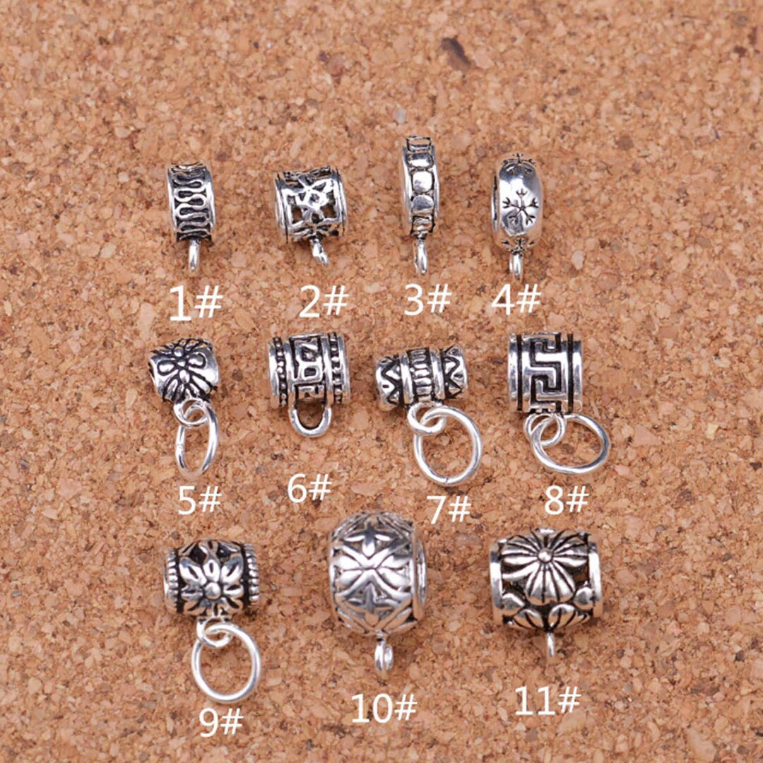 Sterling Silver Beads, Sterling Silver Tube Beads With Loop, S925