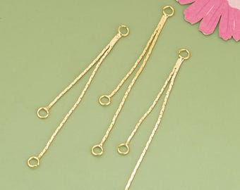 14K Gold Plated Tassel Charm Pendant, Chain Tassel Charm For Jewelry Making Supplies, Extender Chain, Earring Tassel Pendant, Chain Link