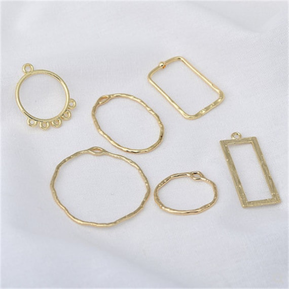 Gold Plated Cut Out Rectangle Charm Pendant, Round Bracelet, Circle  Necklace, Drop Earring, Geometric Jewelry, Boho Charm, Charms In Bulk