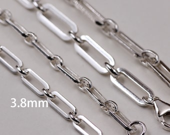 Catena a graffetta in argento sterling, catena a graffetta in argento 925 per la creazione di gioielli, catena speciale grezza per collana e bracciale