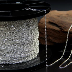 Sterling Silver Cable Chain, s925 Silver Cable Chain For Jewelry Making Supplies, Unfinished Cable  Chain for Necklace Bracelet 1.5mm