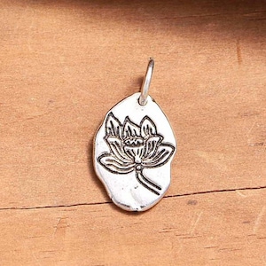 Sterling Silver Lotus Charm Pendant, Flower Bracelet, Spiritual Necklace, Nature Earring, Meditation Jewelry, Yoga Charm, Charms In Bulk