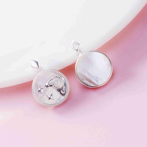Sterling Silver Zodiac Round Charm Pendant, Zodiac Sign Bracelet, Star Sign Necklace,Stargazer Earring,Horoscope Jewelry,Constellation Charm