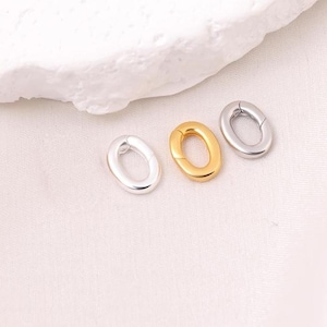 Sterling Silver Oval Hinged Ring Push Gate Clasps, S925 Silver Spring Gate Clasp, Push Gate Clasp,Holder Clasp,Necklace Clasp,Bracelet Clasp