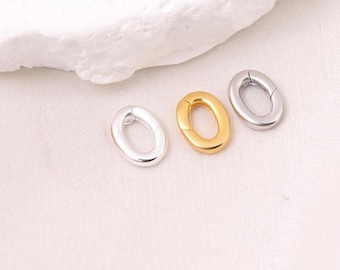 Sterling Silver Oval Hinged Ring Push Gate Clasps, S925 Silver Spring Gate Clasp, Push Gate Clasp,Holder Clasp,Necklace Clasp,Bracelet Clasp