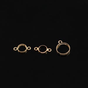 14K Gold Filled Bezel Verbinder, Gold Filled Steineinstellung Verbinder, Goldkreis Lünette Einstellung, Lünette Einstellung Charme, passen 3 mm 4 mm 6 mm Stein