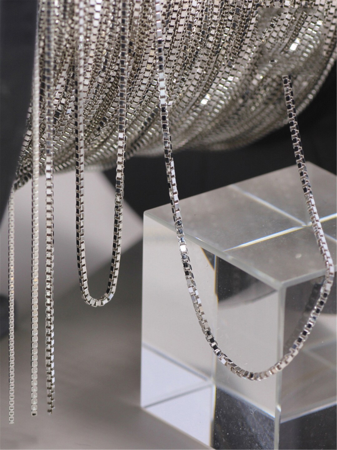 Sterling Silver Box Chain, S925 Silver Box Chain for Jewelry Making ...