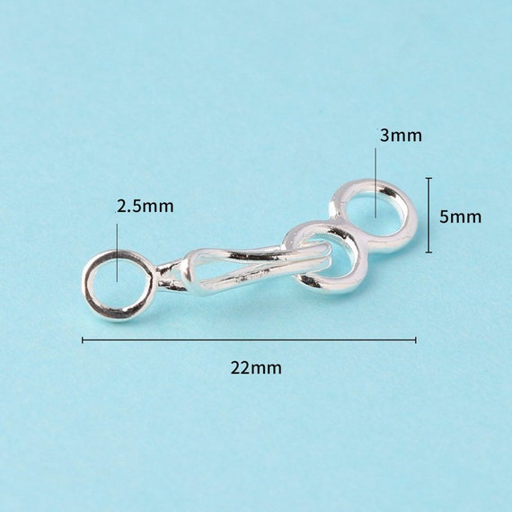 Sterling Silver Hook and Eye Clasps, 925 Silver Thin Hook Clasps, Polished  Hook and Eye Connector, Clasp Connector for Necklace -  Canada