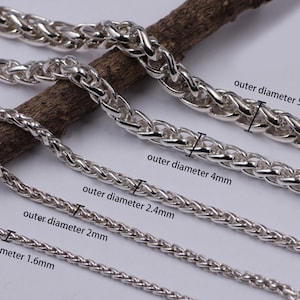 Sterling Silver Chopin Chain, s925 Silver Chopin Chain For Jewelry Making Supplies, Unfinished Chopin Chain for Necklace Bracelet