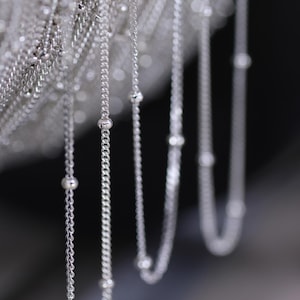 Sterling Silver Ball Chain, s925 Silver Ball Chain For Jewelry Making Supplies, Unfinished Ball Chain for Necklace Bracelet