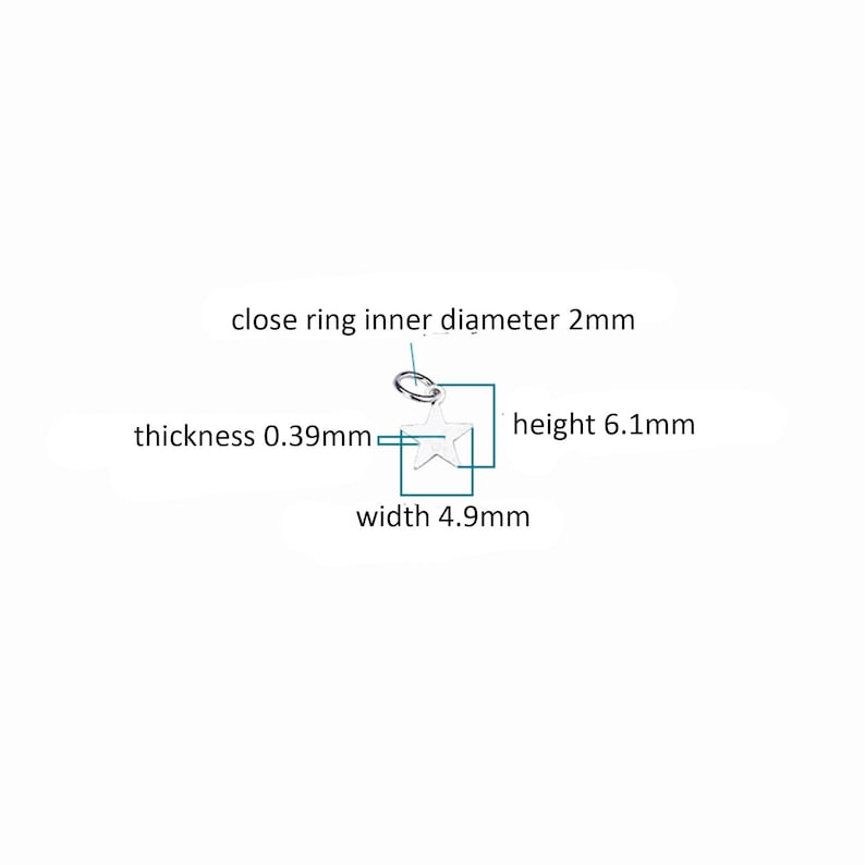 Sterling Silver Star Charm, s925 Silver Star Charm For Jewelry Making Supplies, Bracelet Charm, Earring Charm, Necklace Charm image 6