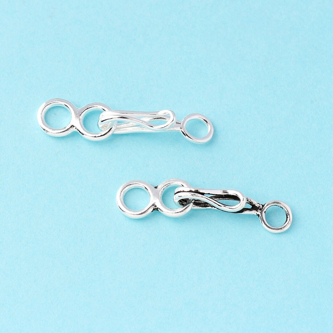 Sterling Silver Hook and Eye Clasps, Hook Clasp for Jewelry Supplies