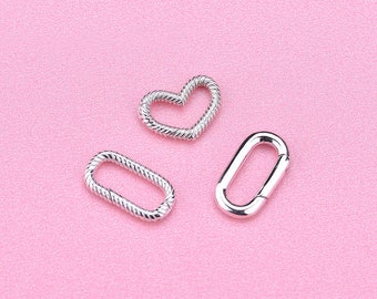 Sterling Silver Lobster Clasps, s925 Silver Heart Clasp For Jewelry Making Supplies, Bracelet Clasp, Necklace Clasp, Rectangle Clasp