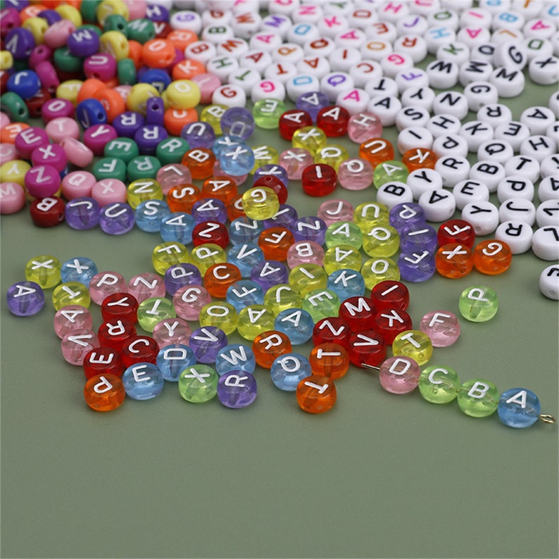 Bead Lettering Colorful Acrylic Letter Beads, Alphabet Bead, Initial Bead, Uppercase ...
