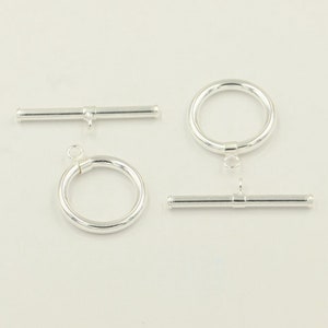 Sterling Silver Toggle Clasp, s925 Silver Round Toggle Clasps Set For Jewelry Making Supplies, Bracelet Clasps,Necklace Clasps