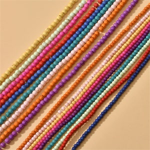 Synthetic Turquoise Round Bead, Colorful Ball Bead, Gemstone Bead, Loose Gem Beads, Bracelet Beads, Necklace Beads Full Strand 3mm 4mm